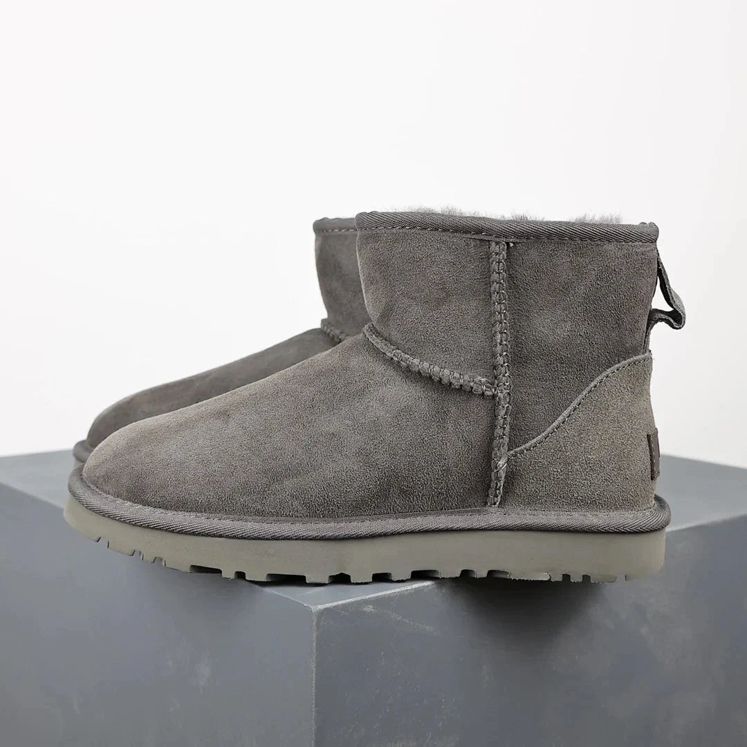 Bottines Plates Femmes Hiver Fourrure Noir