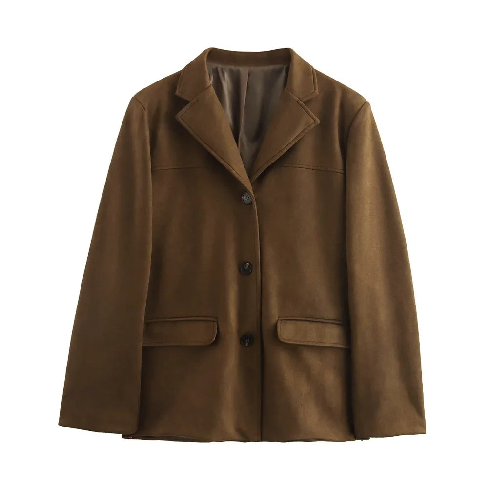 Veste Cuir Brun Féminine Automne Hiver