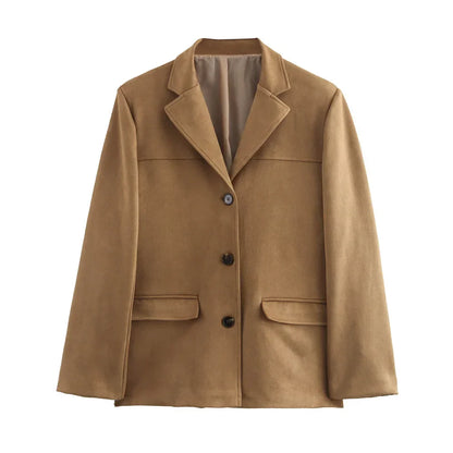 Veste Cuir Douce Féminine Brun Clair