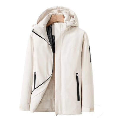 Manteau Hivernal Femme Élégant - Parka Imperméable et Vent-Proof avec Capuche Amovible