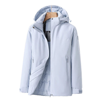 Manteau Hivernal Femme Élégant - Parka Imperméable et Vent-Proof avec Capuche Amovible