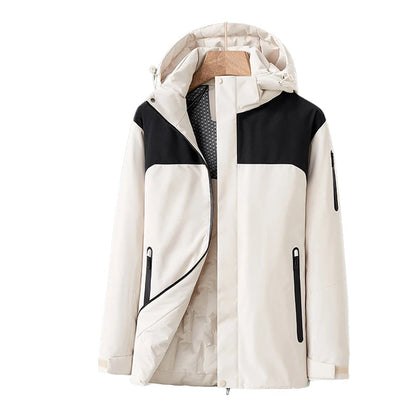 Manteau Hivernal Femme Élégant - Parka Imperméable et Vent-Proof avec Capuche Amovible
