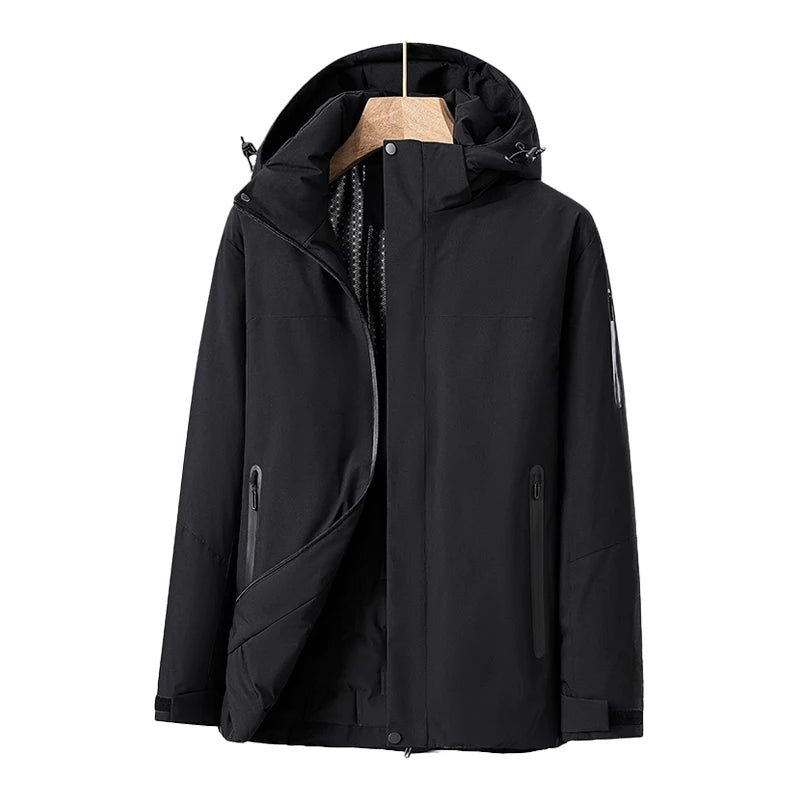 Manteau Hivernal Femme Élégant - Parka Imperméable et Vent-Proof avec Capuche Amovible