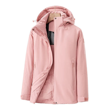 Manteau Hivernal Femme Élégant - Parka Imperméable et Vent-Proof avec Capuche Amovible