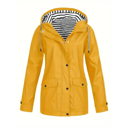 Impérenchable Femme Élégant - Veste Imperméable Longue pour Pluie et Travail