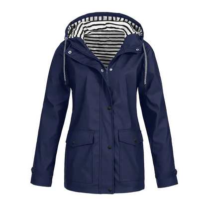 Impérenchable Femme Élégant - Veste Imperméable Longue pour Pluie et Travail