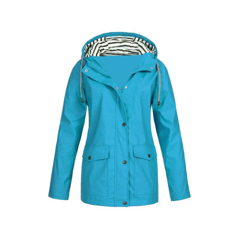Impérenchable Femme Élégant - Veste Imperméable Longue pour Pluie et Travail