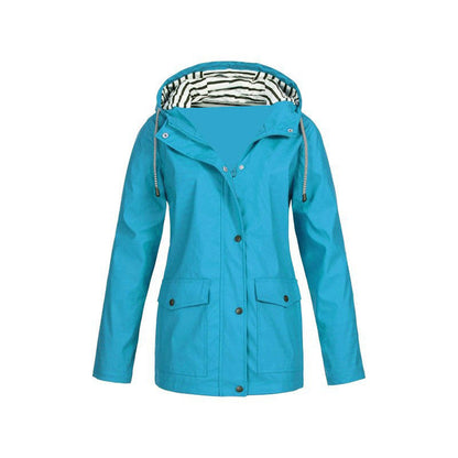 Impérenchable Femme Élégant - Veste Imperméable Longue pour Pluie et Travail