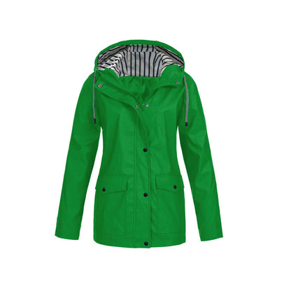 Impérenchable Femme Élégant - Veste Imperméable Longue pour Pluie et Travail