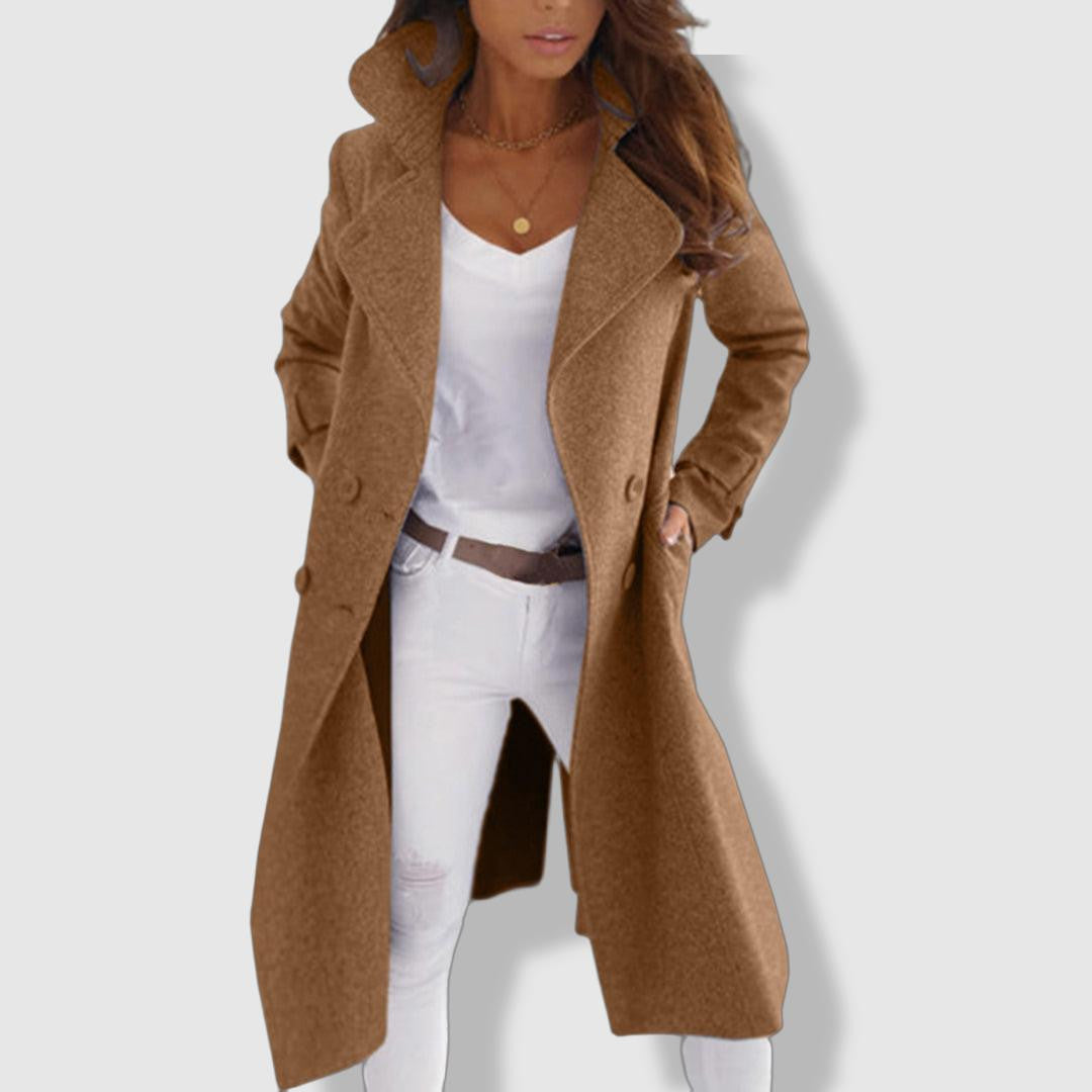 Manteau Femme Élégant en Tweed | Classique à Doublure et Col Montant