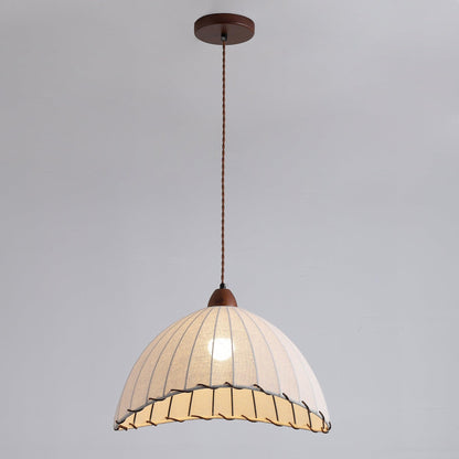 Lampe suspendue en bois et lin, élégante et chaleureuse