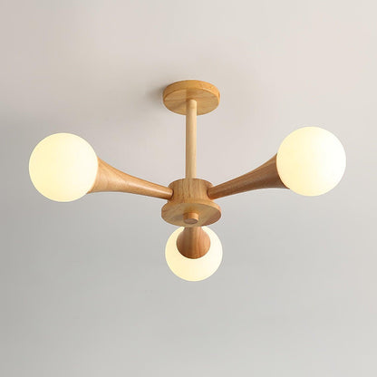 Lampe en Bois et Verre - Élégante avec LED pour Appartement