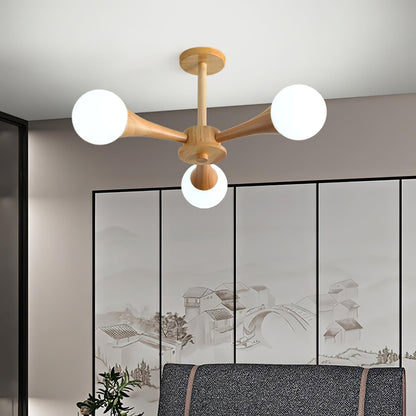 Lampe en Bois et Verre - Élégante avec LED pour Appartement - Foivo