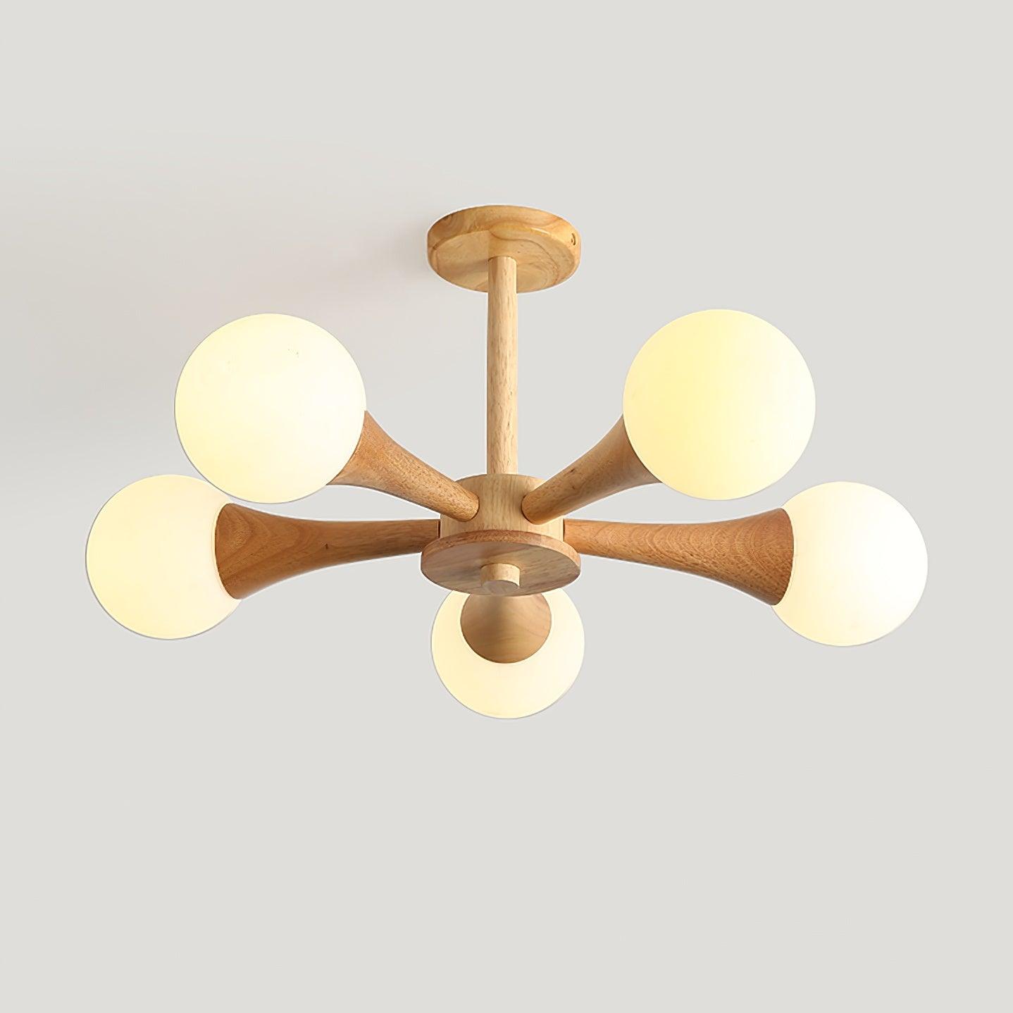 Lampe en Bois et Verre - Élégante avec LED pour Appartement