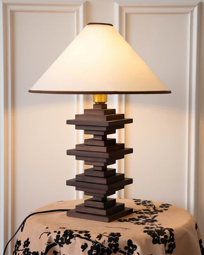 Lampe de Bureau en Bois Massif Élégante