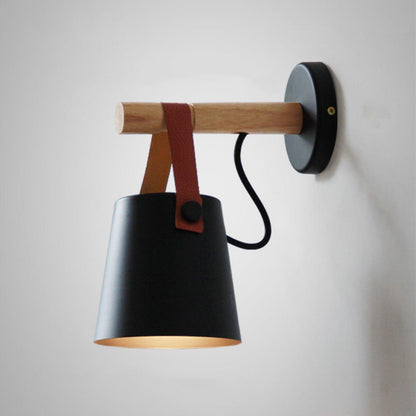 Lampe Murale Design Nordique en Bois et Cuir – Éclairage LED Moderne - Foivo