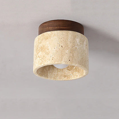 Lampe Plafond Design Élégant Crème et Bois