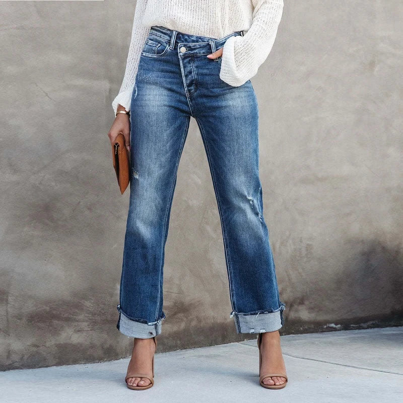 Jeans Féminins en Denim Noir Élégant - BlxckFR