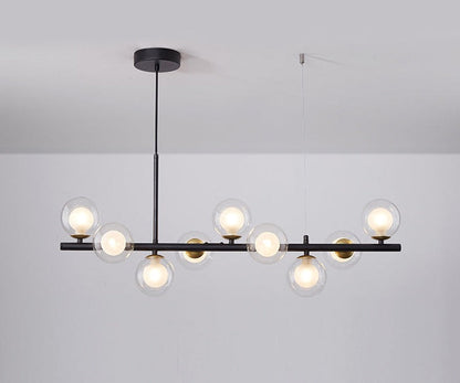 Lustre Élégant Salle à Manger Verre Métal