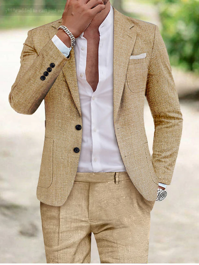Costume Élégant en Lin pour Homme