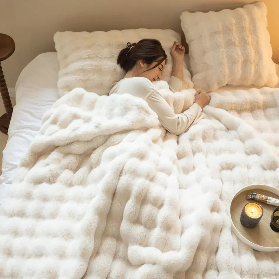 Plaid Douillet en Polaire pour Lit et Canapé - BlxckFR