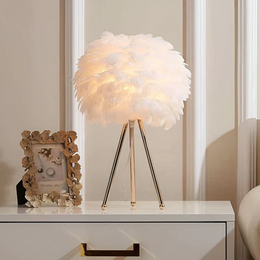 Lampe Plume Élégante Luminosité Douce - BlxckFR