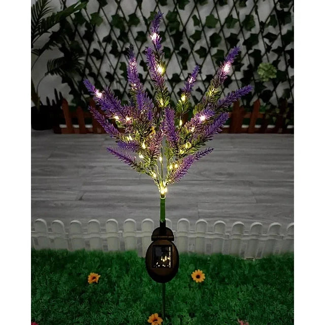 Lumineuses Fleurs Solaire LED pour Jardin, Étanche et Économe en Énergie, Design Lilas
