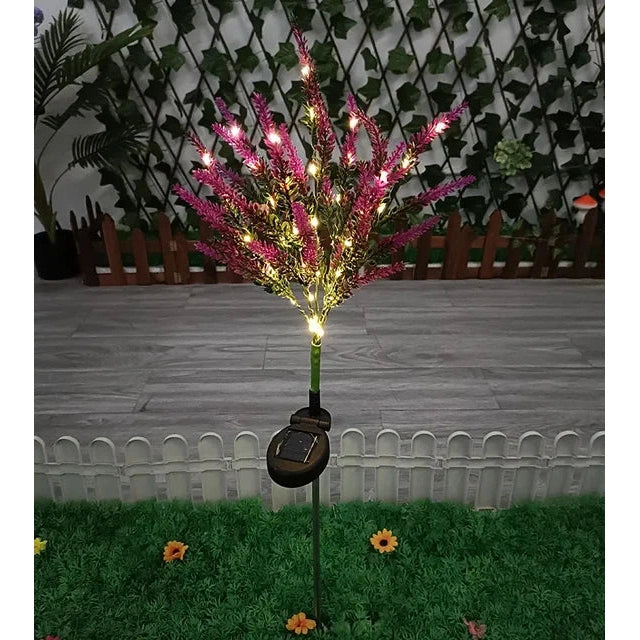 Lumineuses Fleurs Solaire LED pour Jardin, Étanche et Économe en Énergie, Design Lilas