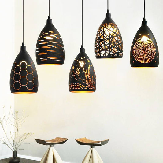 Lampe Suspendue Rétro en Métal, Style Industriel Chic - Foivo