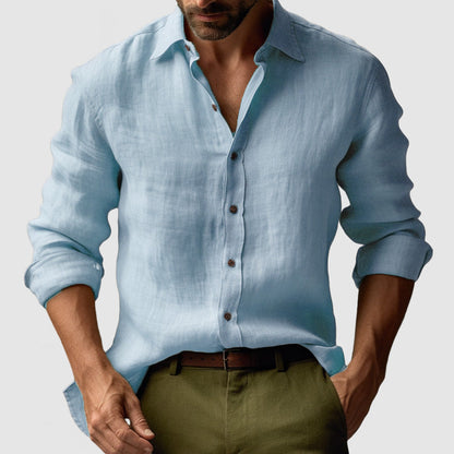Chemise Lin Élégante à Manches Courtes