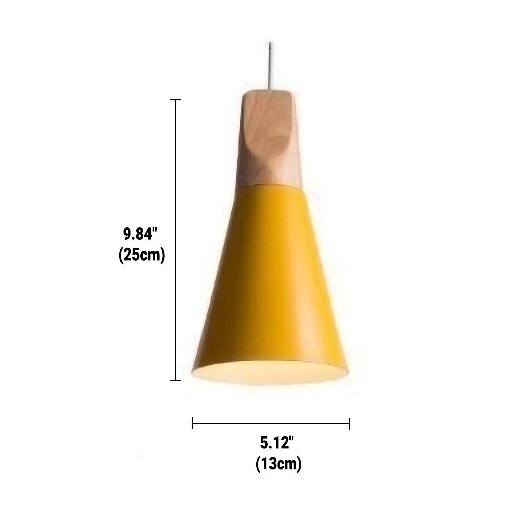 Lampe Suspendue Industrielle en Bois et Acier avec Régulateur de Hauteur
