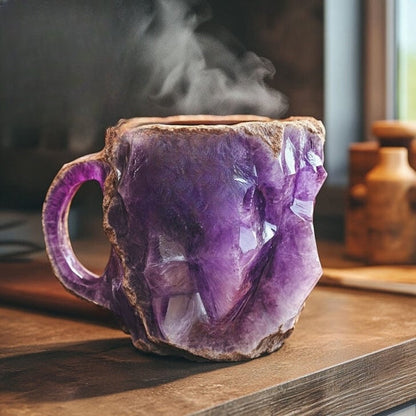 Tasse Artisanale en Cristal Minéral Isolante Compatible Micro-ondes