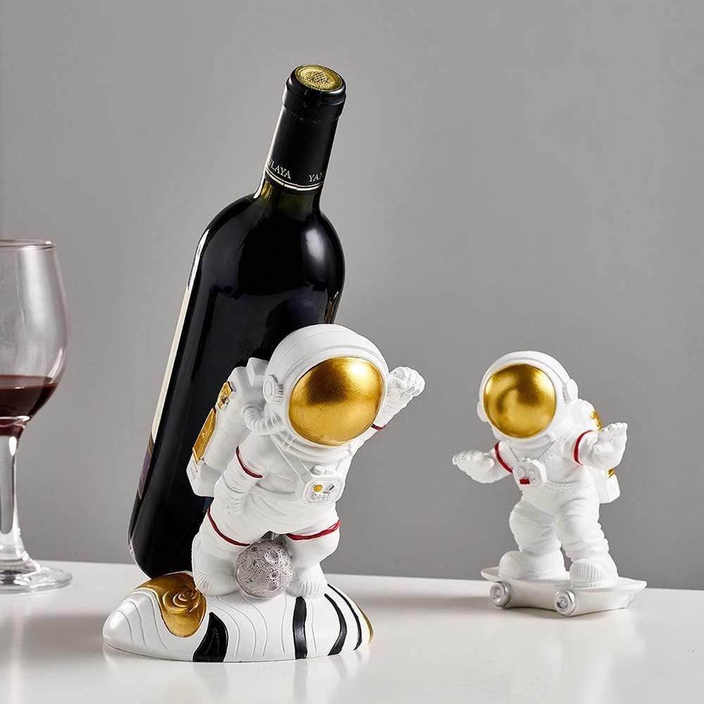 Porte Bouteille Résine Décoration Espace Astronaute