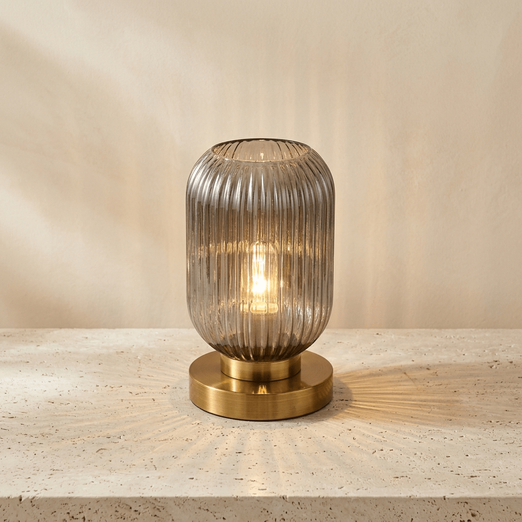 Lampe de table Verre nervuré Design moderne - Foivo