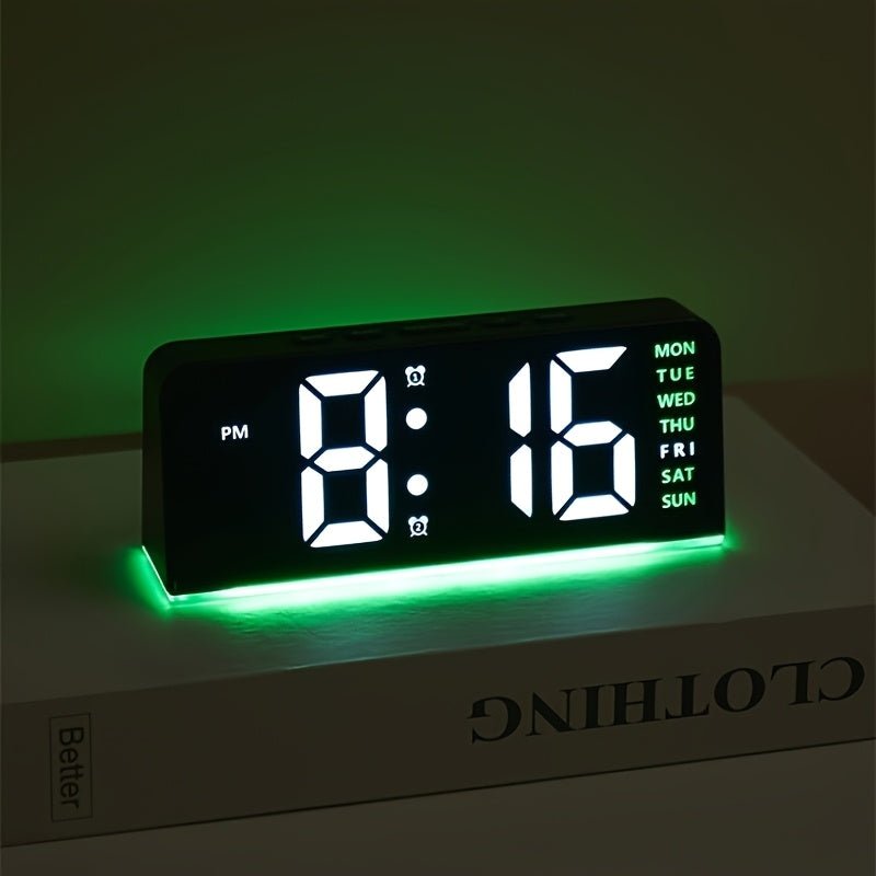 Réveil Digital LED Grands Chiffres avec Lumière dAmbiance et - Foivo
