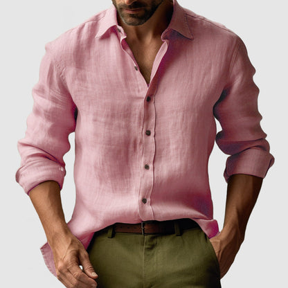 Chemise Lin Élégante à Manches Courtes