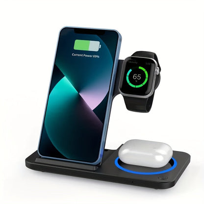 Station de Chargement Sans Fil pour Téléphone Montre Écouteurs