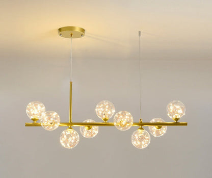Lustre Élégant Salle à Manger Verre Métal