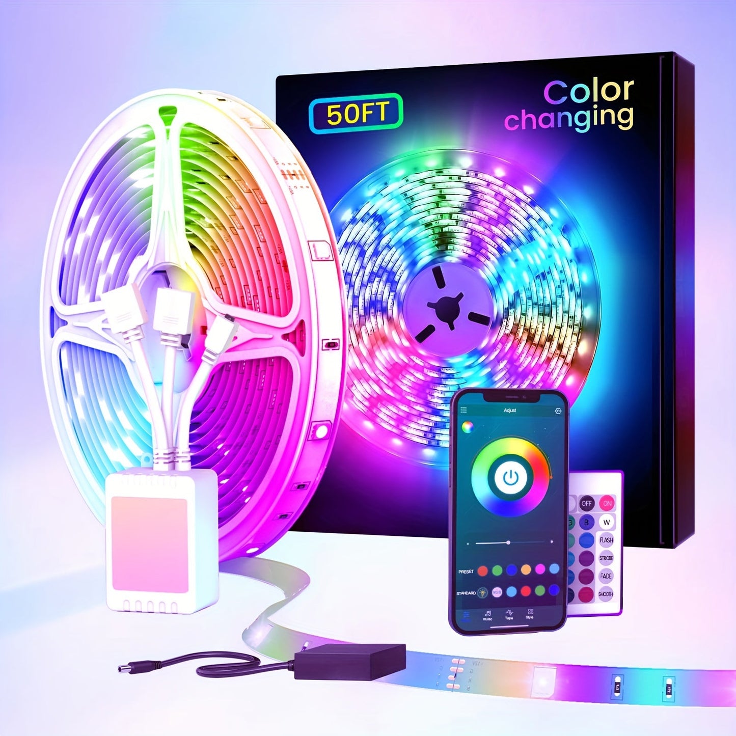 Bandeau LED Couleur Variable avec Contrôle Téléphone