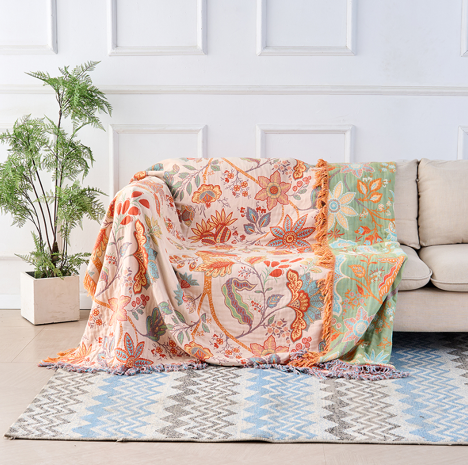 Plaid Douillet Fleur Élégant Canapé - BlxckFR