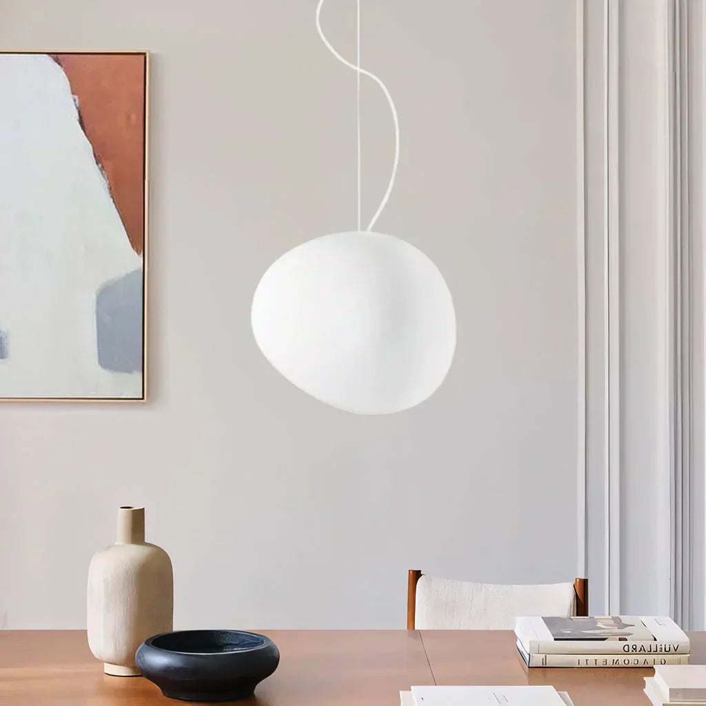 Lampe Déco Pierre Naturelle – Verre Blanc LED