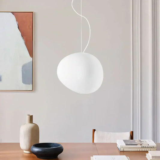 Lampe Déco Pierre Naturelle – Verre Blanc LED - Foivo