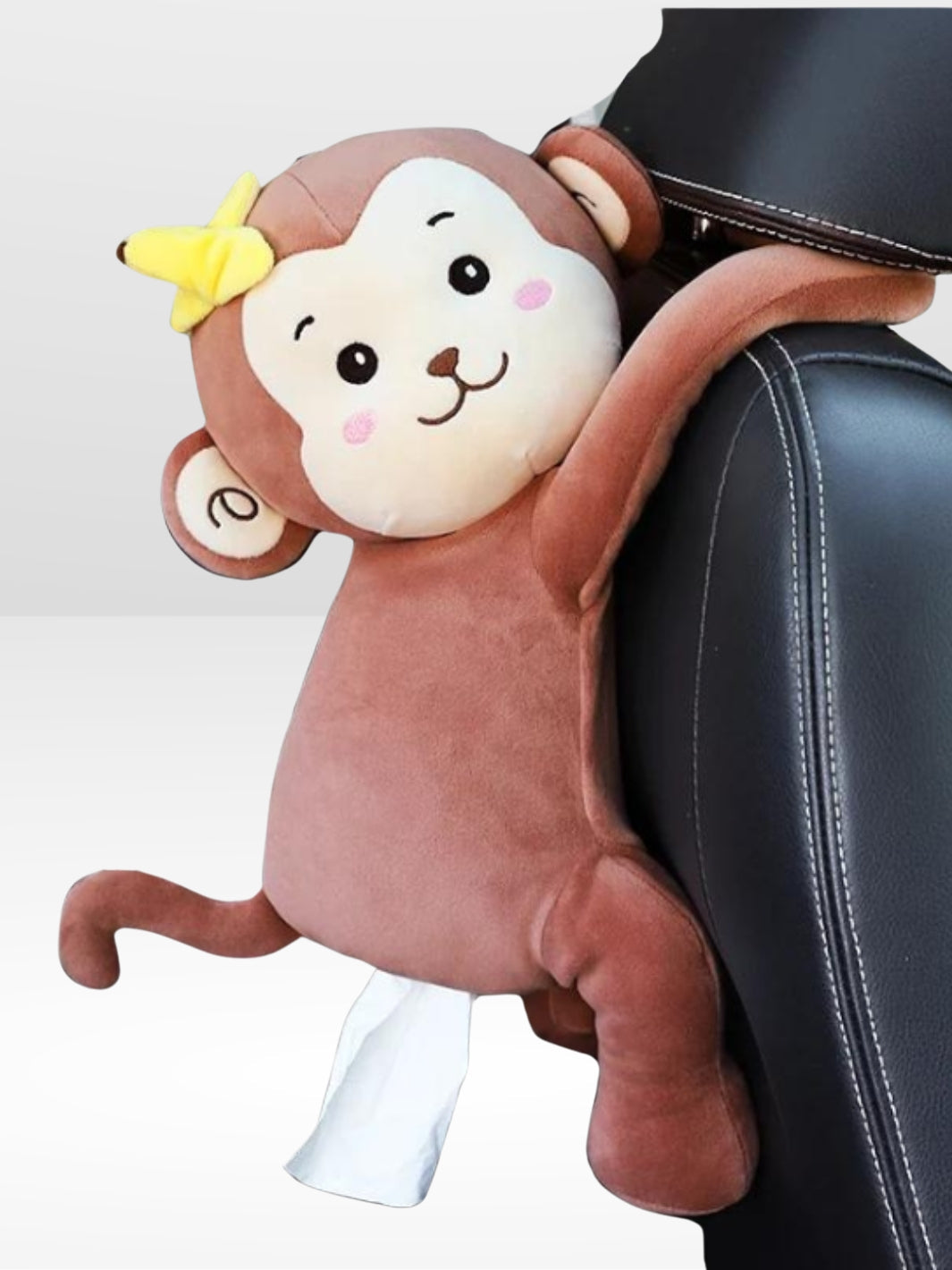 Peluche Singe Mignon Boîte à mouchoirs Auto - Foivo