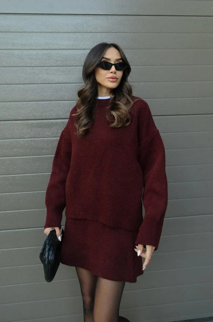 Ensemble Deux Pièces Féminin Col Rond Mini
