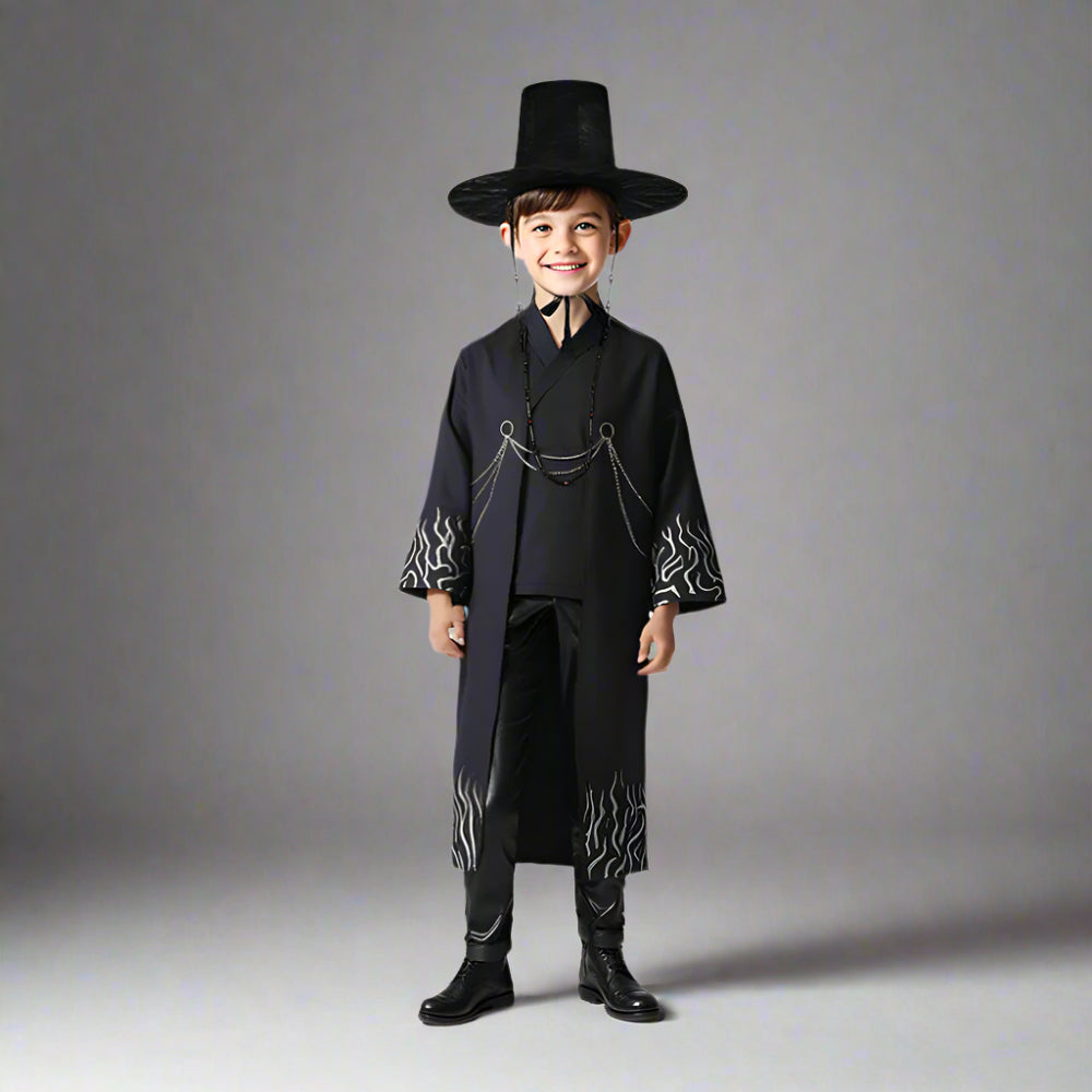 Costume Enfant Noir Traditionnel Coréen - BlxckFR