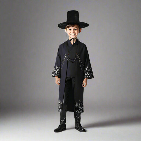 Costume Enfant Noir Traditionnel Coréen - BlxckFR