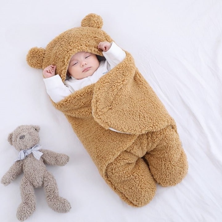 Couverture Bébé Polaire Capuche Douillette