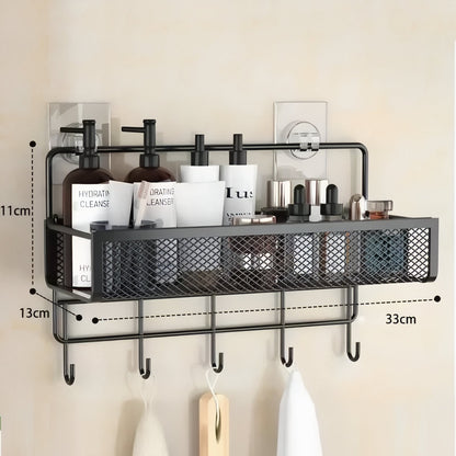 Étagère Murale Design avec Crochets pour Salle de Bain et Cuisine