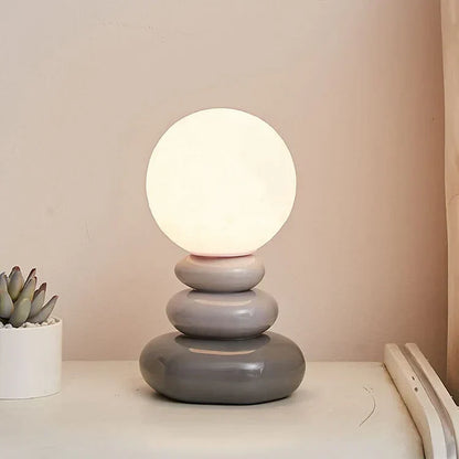 Lampe de bureau en pierre ronde originale