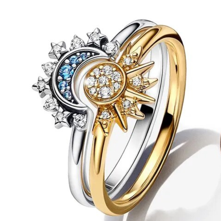 Bague Éclatante Soleil Lune Fantaisie - BlxckFR